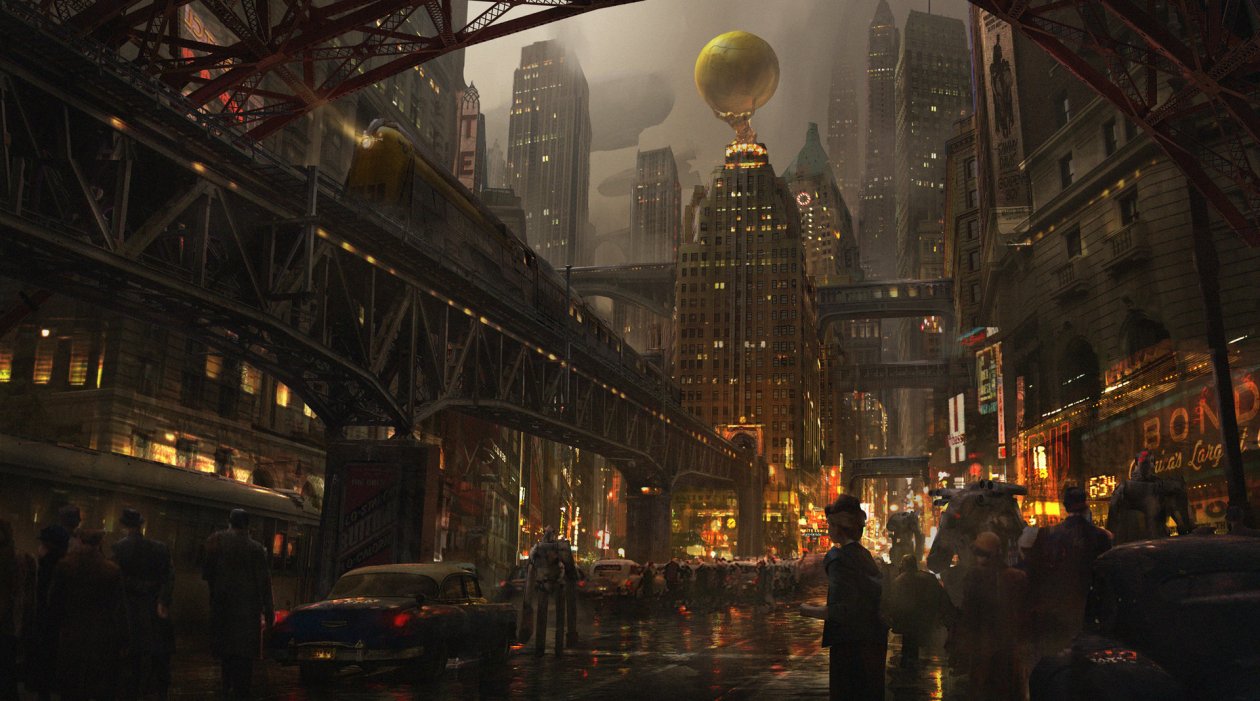Dieselpunk City Concept Art