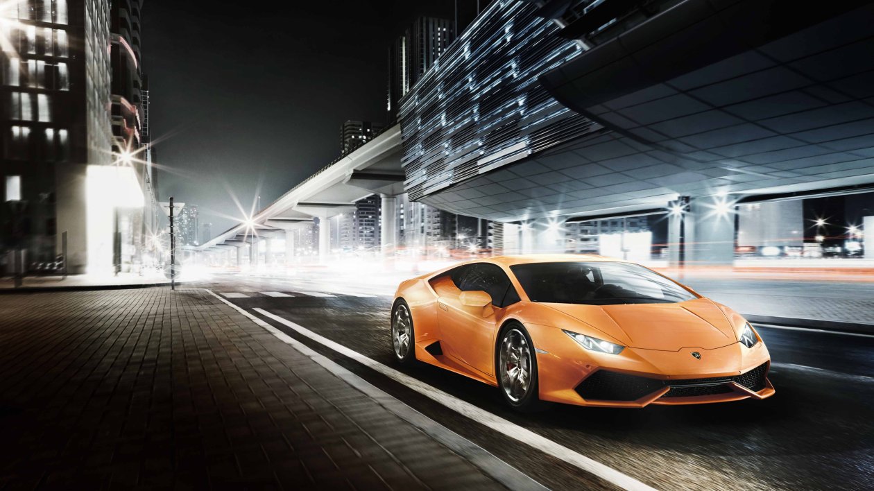 Orange Lamborghini Huracan 8k