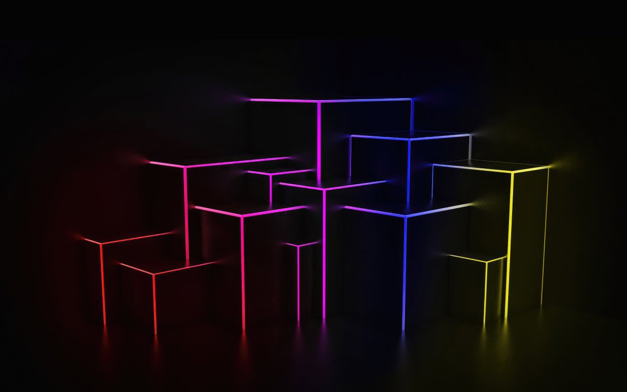 Neon Light Cubes 4k