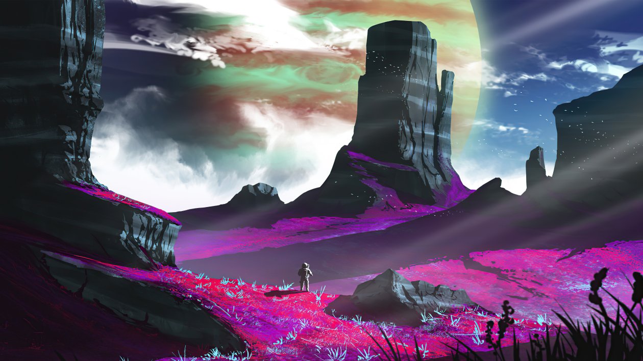 Purple Life Of Astronaut