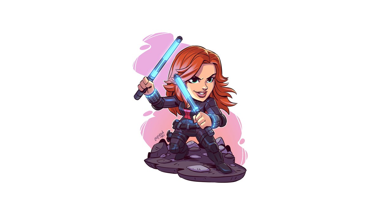 Black Widow Minimal Art 4k