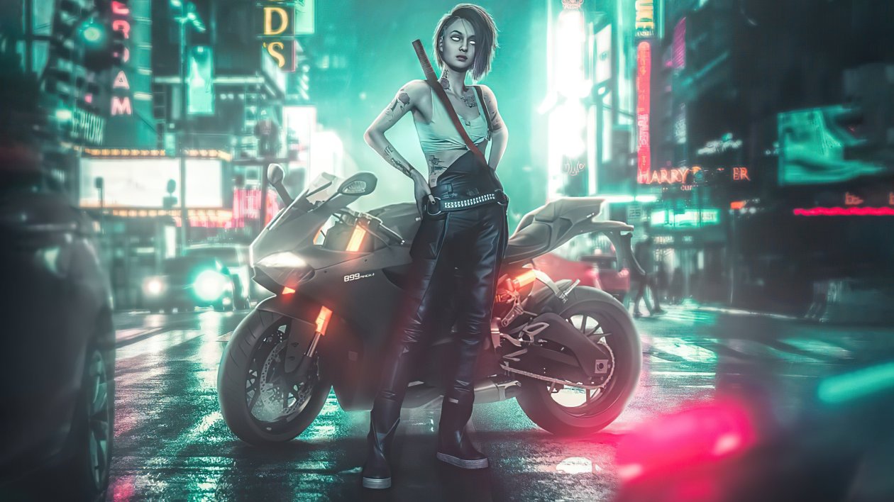 Cyberpunk 2077 Night City Girl 5k
