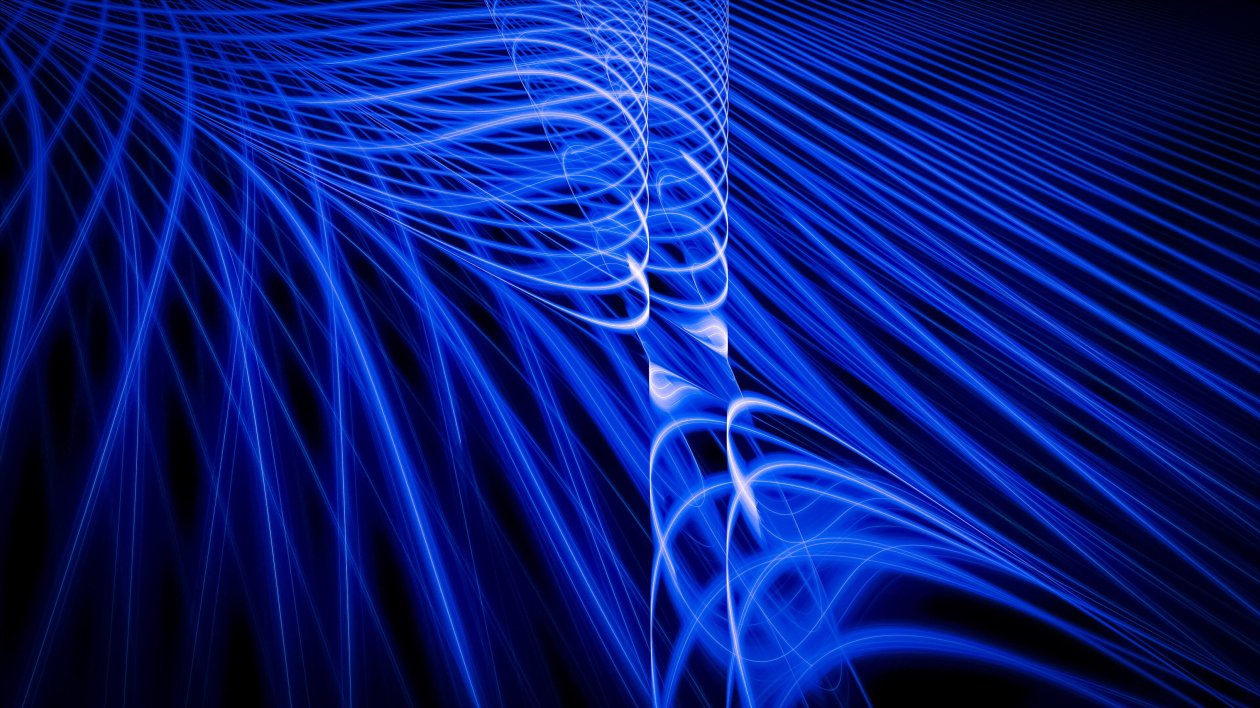 Blue Raw Fractal Digital Art 4k