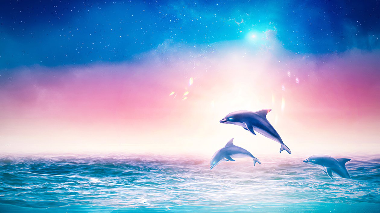 Dolphins Digital Art 4k