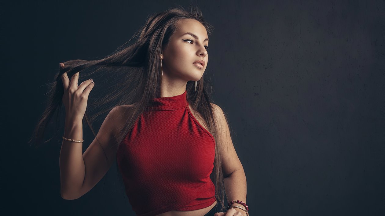 Red Top Cute Girl