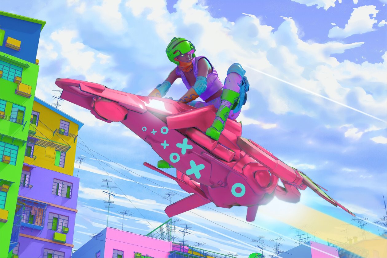 Colorful Scifi Rider 4k