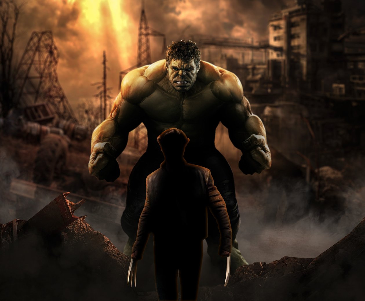 Hulk Vs Wolverine 4k Art