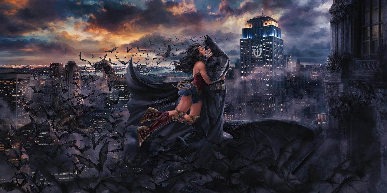 Wonder Woman Bat Love 4k