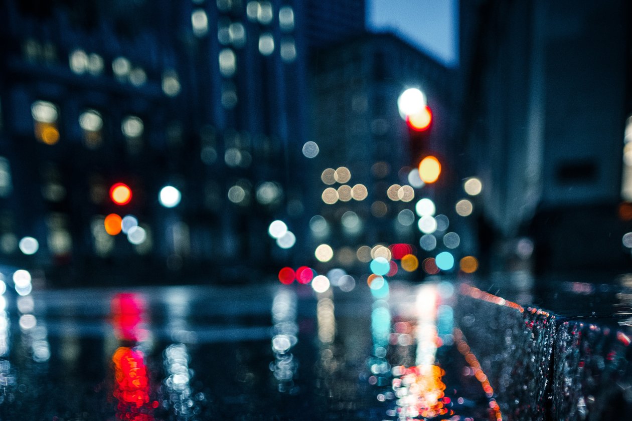 City Rain Blur Bokeh Effect