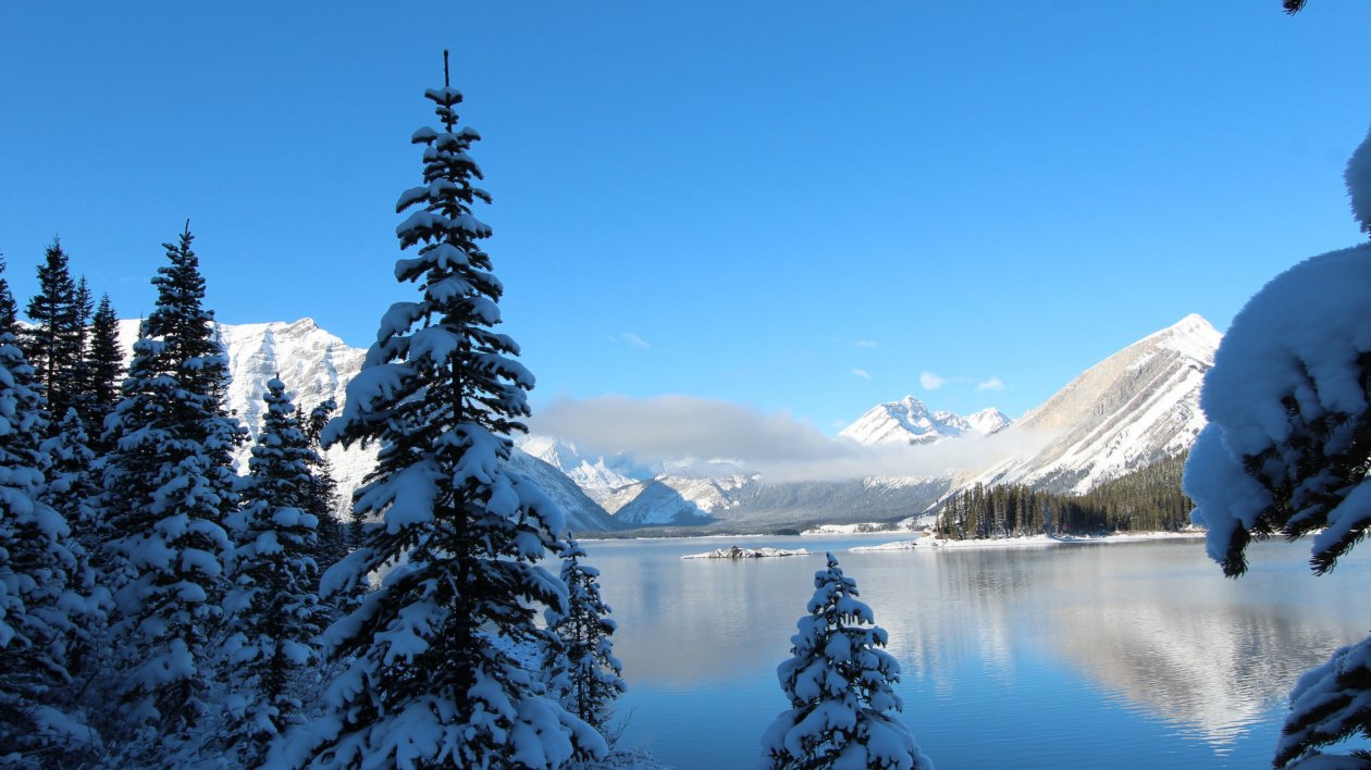 Winter Snow Lake Mountain
