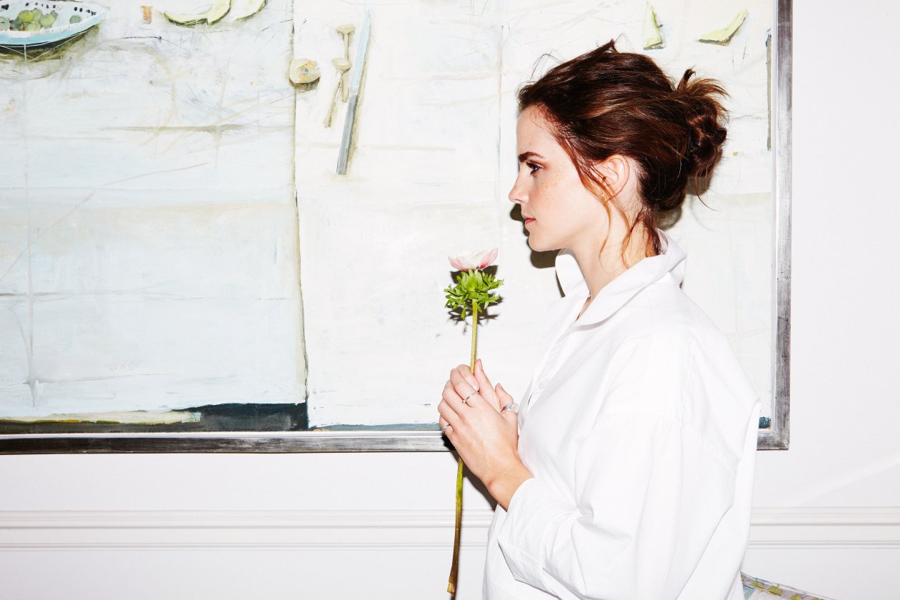 Emma Watson Holding Flower