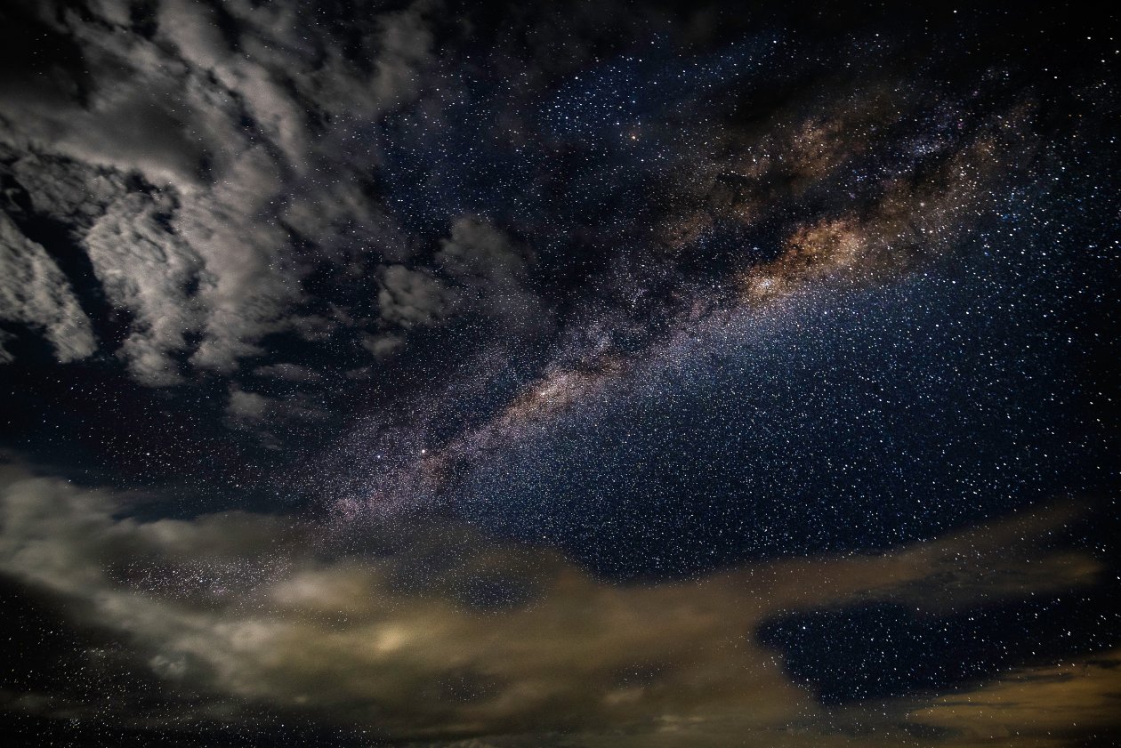 Milky Way Astronomy Constellations Storm Clouds Stars 5k