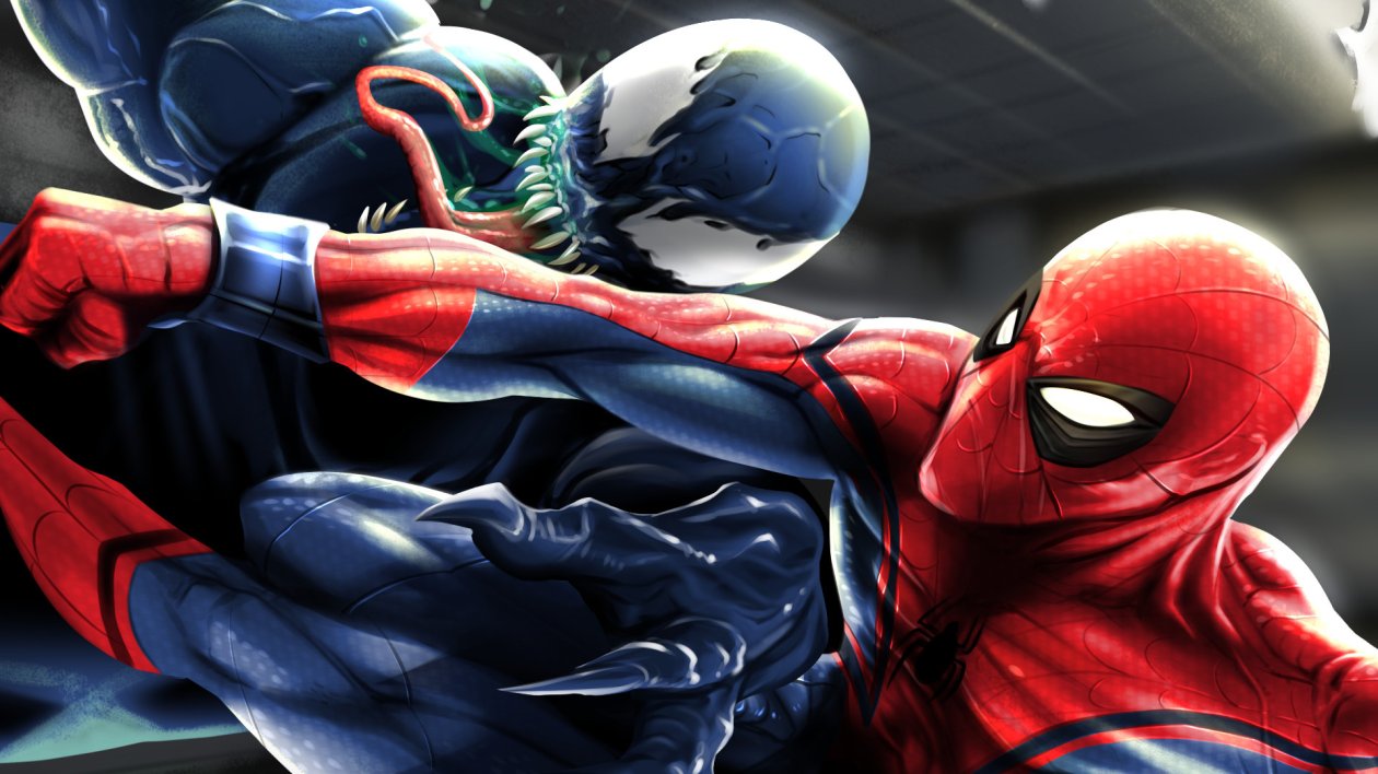 Spiderman And Venom Art