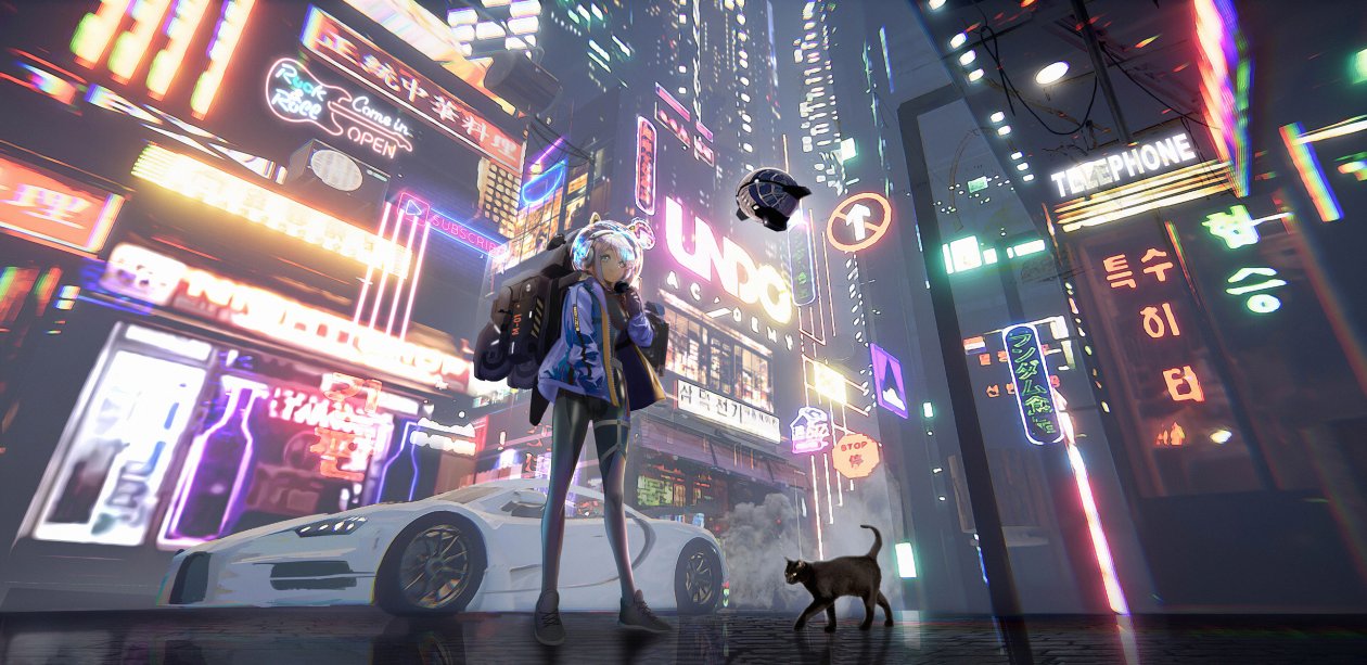 Anime Girl Time In A City 4k