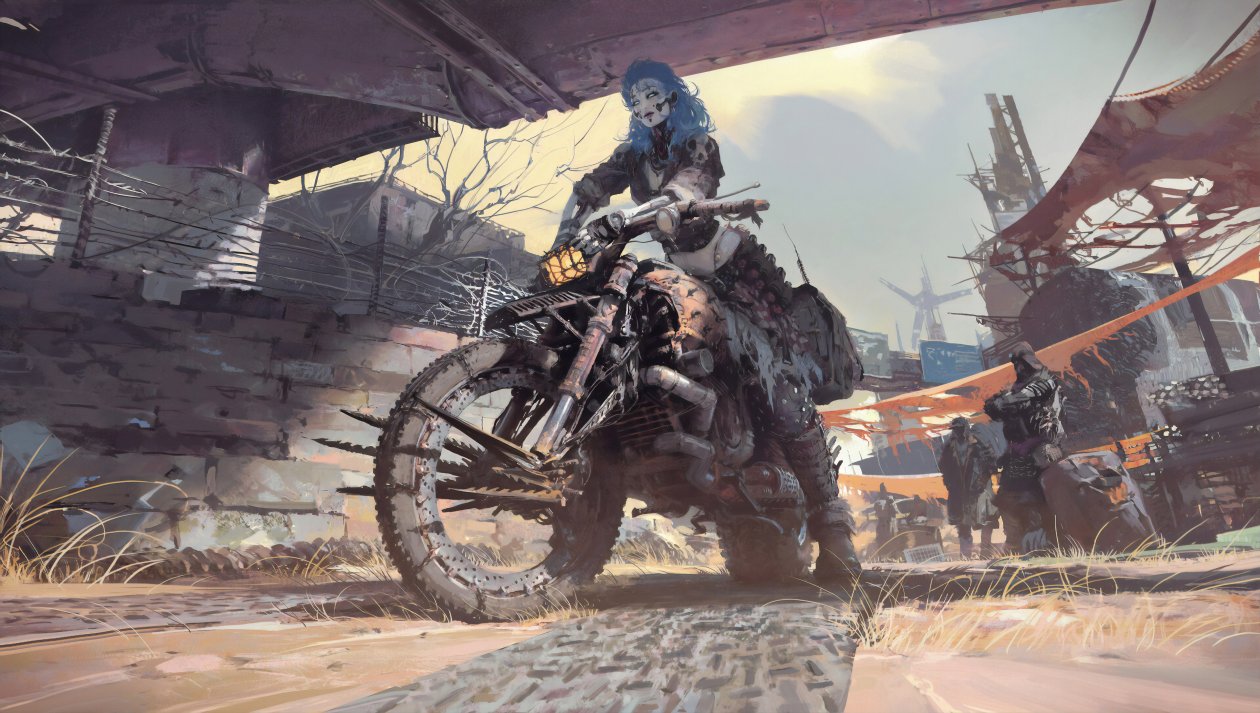 Cyborg Girl On Bike