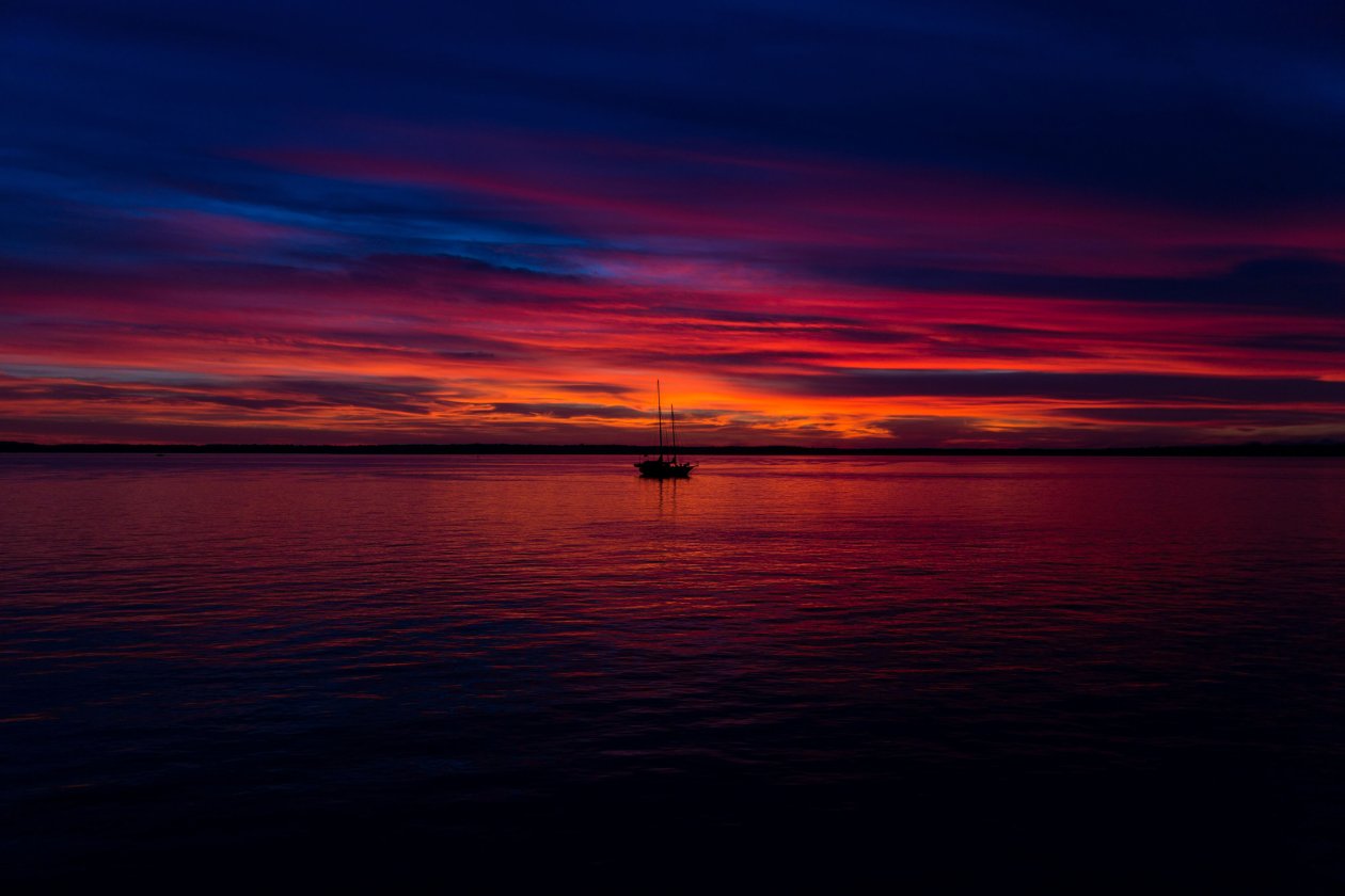Dark Sunset Ocean
