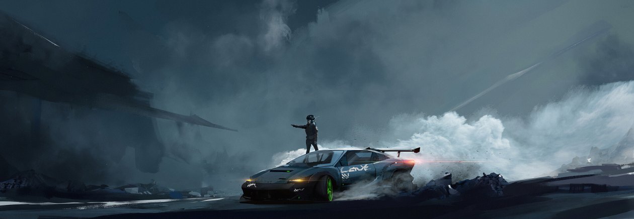 Lamborghini Reventon Cyber Police 4k