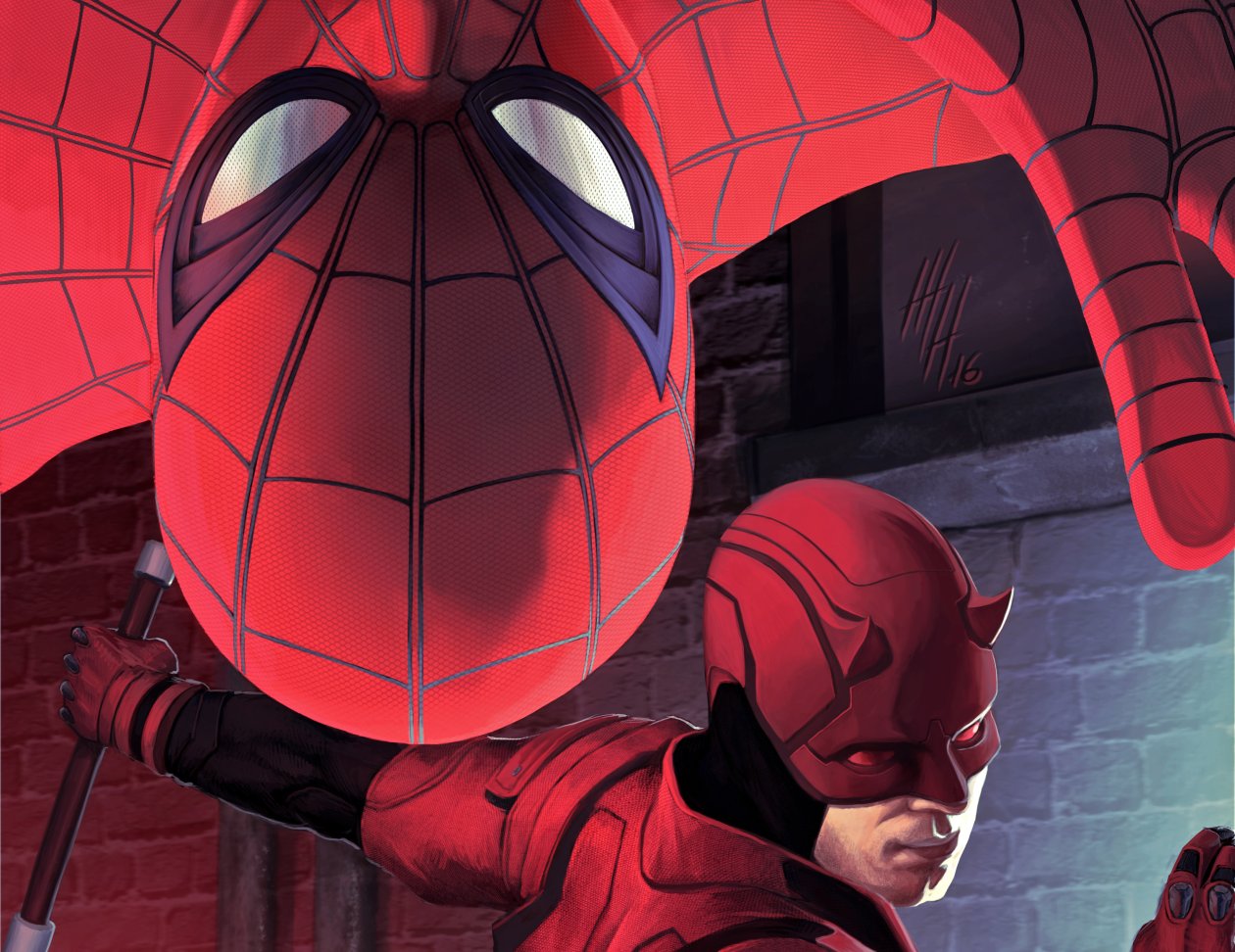 Spiderman And Daredevil Artwork