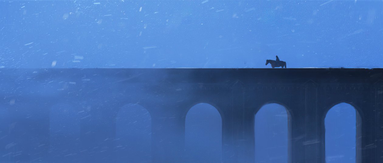 Walking With Horse On Bridge 4k