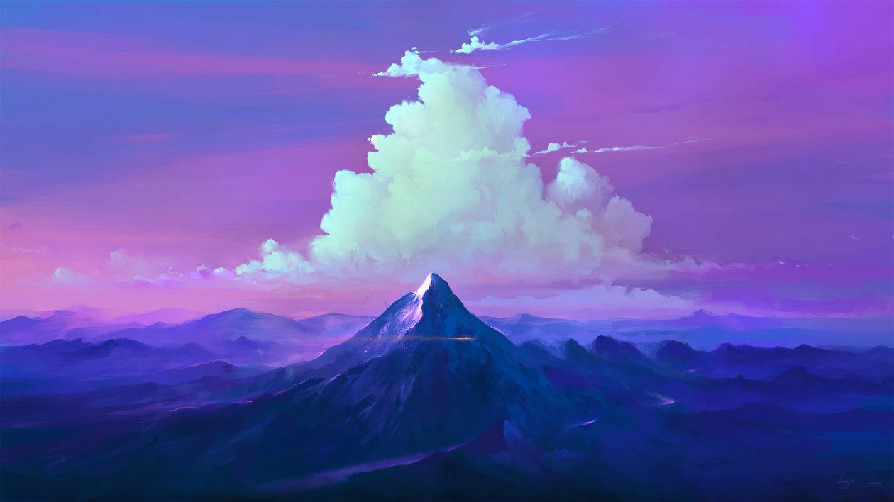 Mountains Clouds Landscape 4k