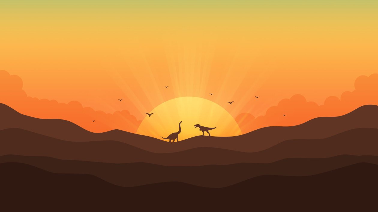 Dinosaur Minimal Morning 4k
