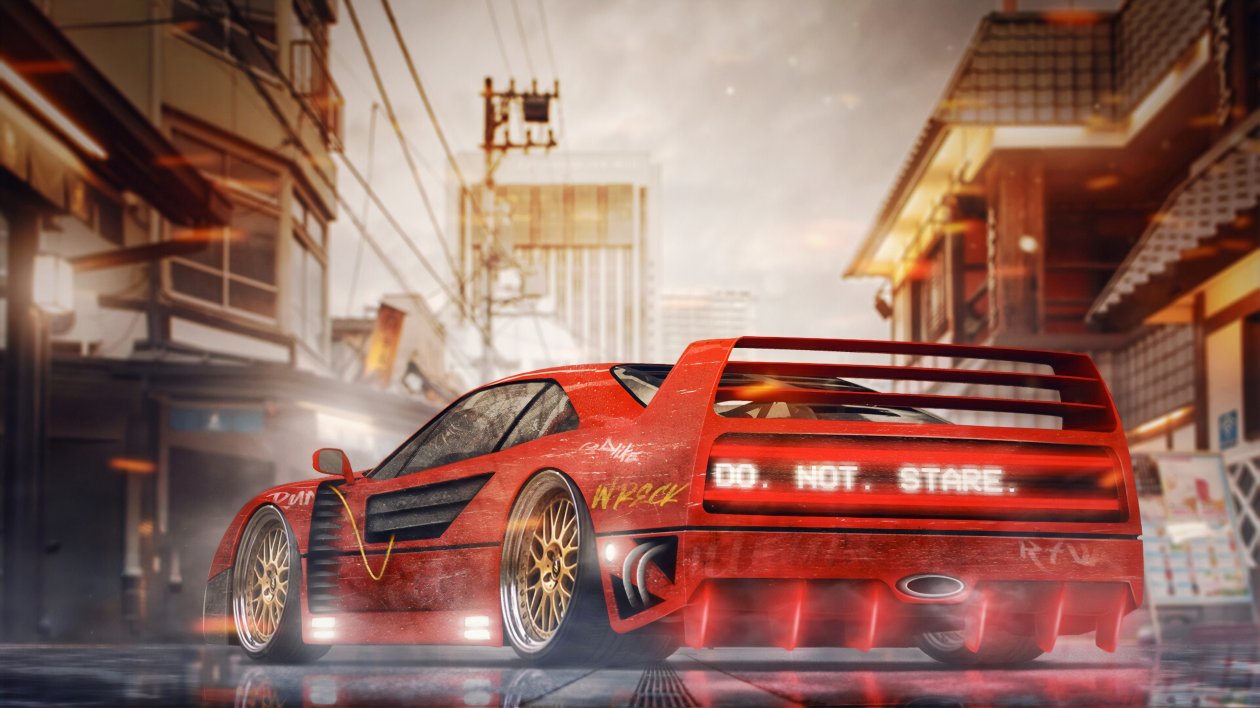 Ferrari F40 Digital Art 4k