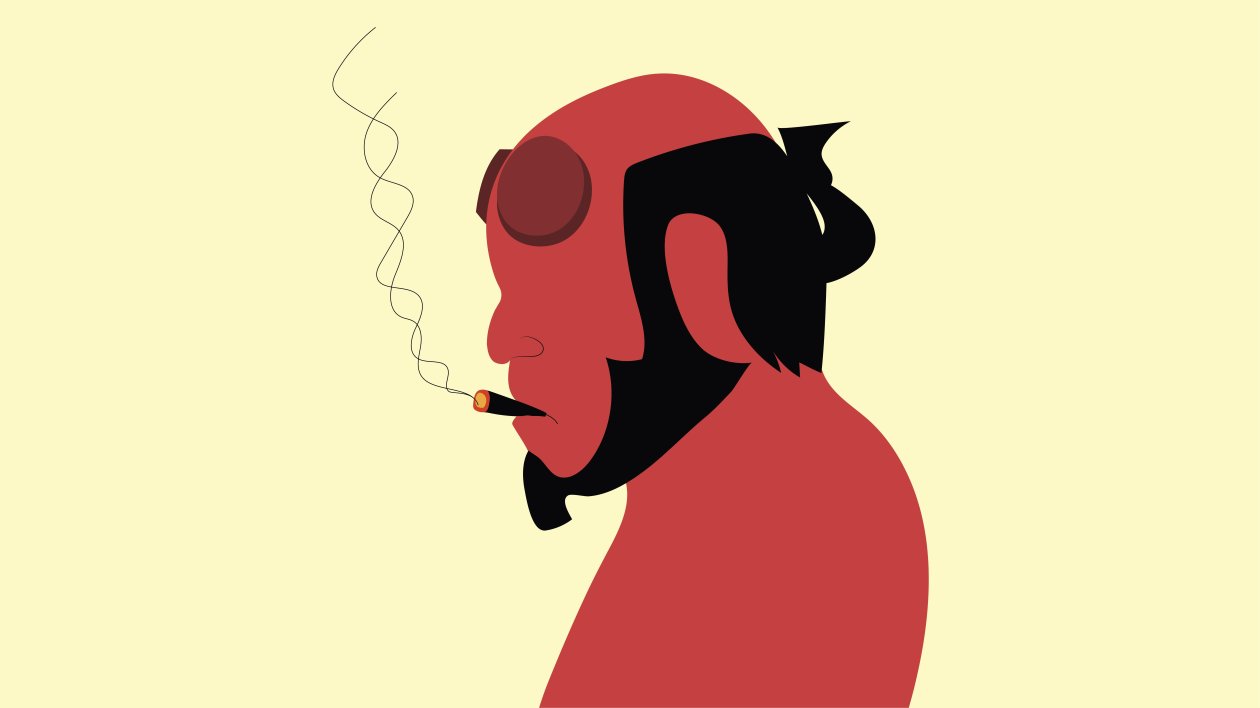 Hellboy Minimal 8k
