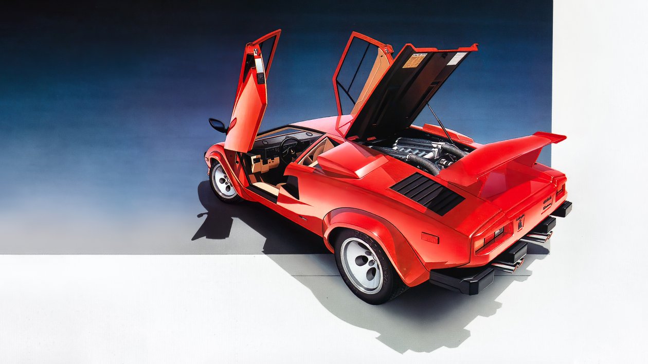 Lamborghini Countach Vintage Car 4k
