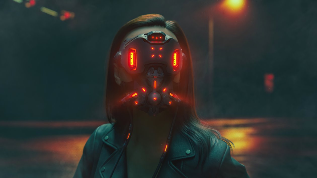 Cyberpunk Scifi Mask 5k