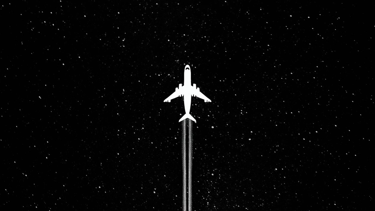 White Plane Dark Minimal 4k
