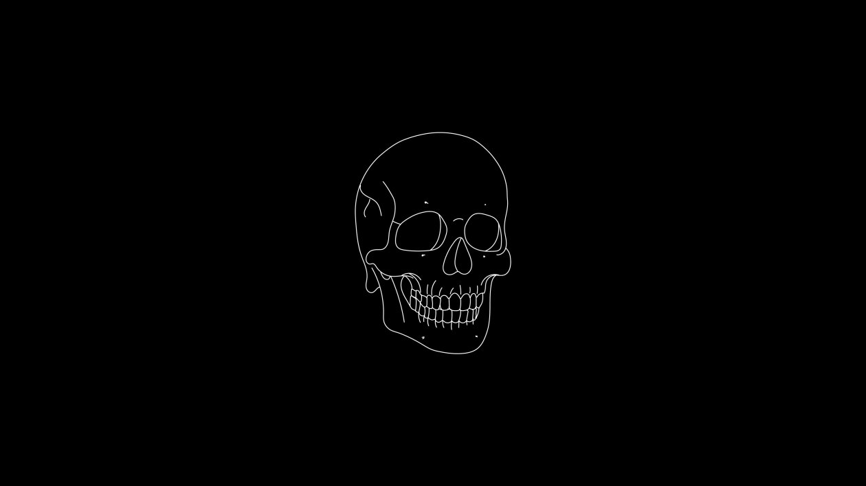 Skull Light Minimal 4k