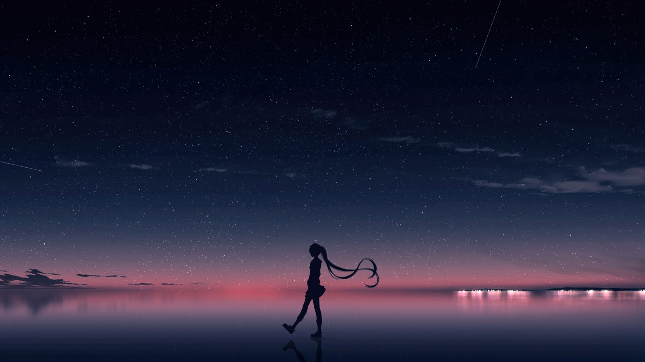 Anime Girl Walking Horizon 4k