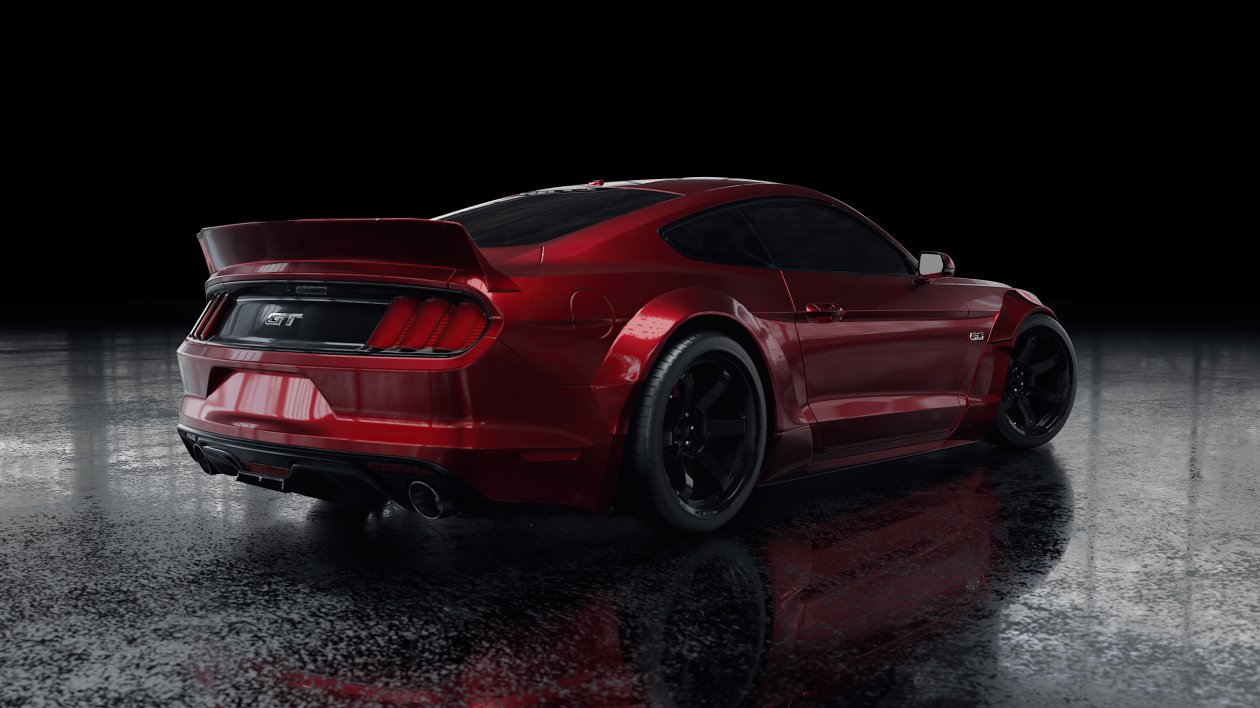 Red Ford Mustang Rear