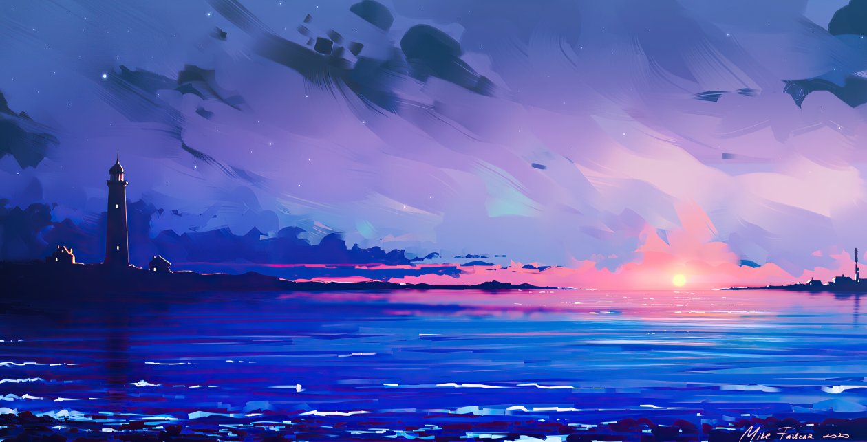 Lighthouse Minimal Paint Art 4k