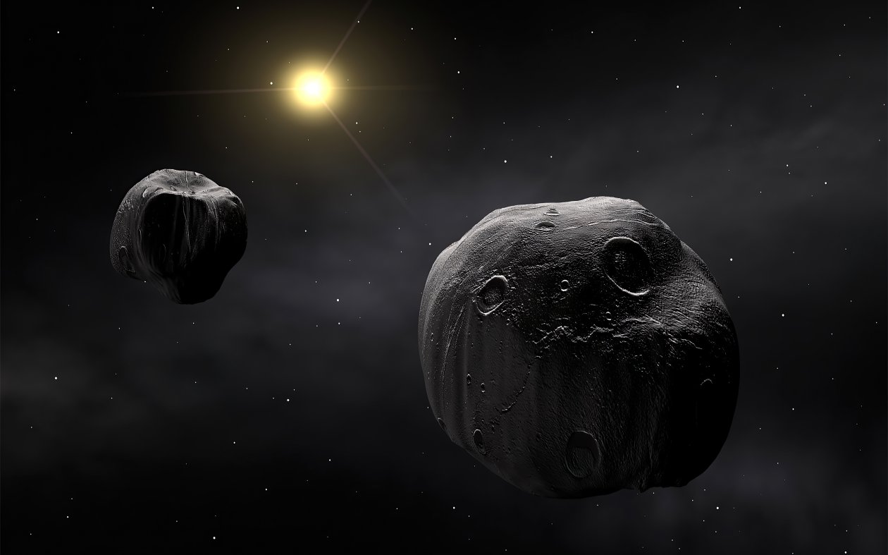 Asteroid Planets Dark Night 4k