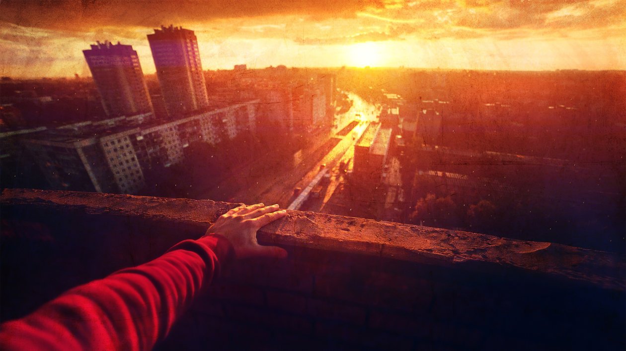 Retro View Of City Hand 4k