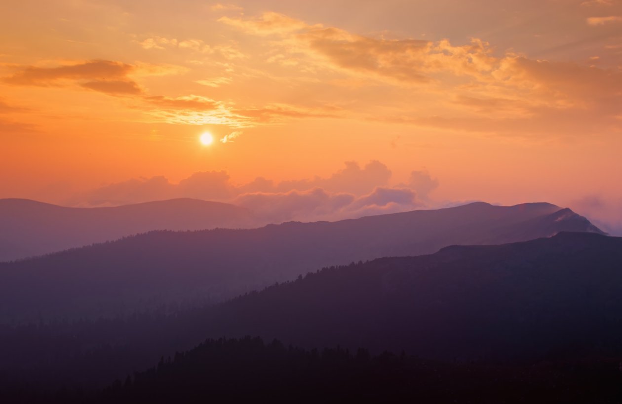 Sunset In The Mountains