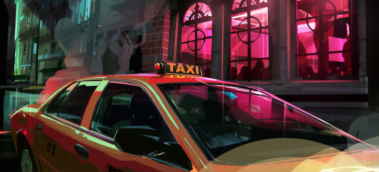 Taxi Digital Art 4k