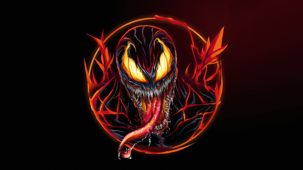 Venom Carnage Fire Minimal 8k