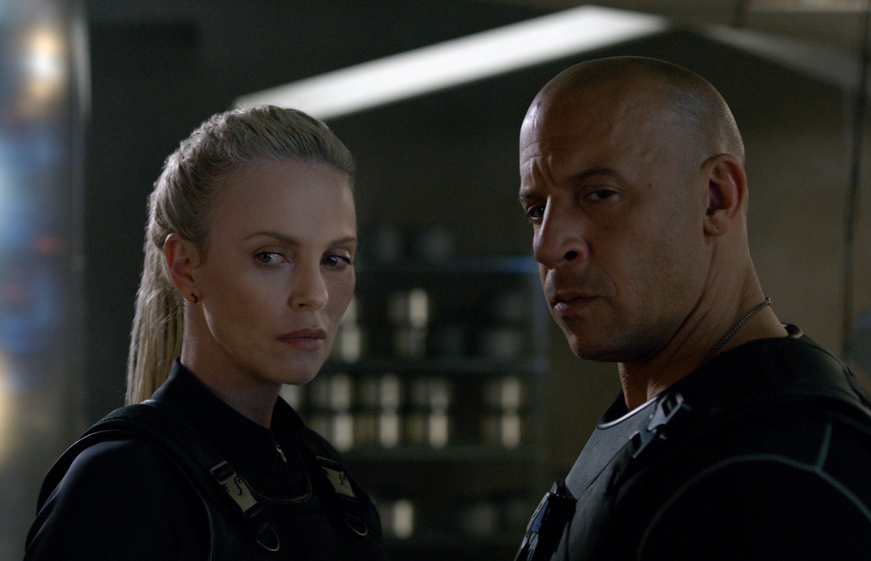 Charlize Theron Vin Diesel In The Fate of the Furious