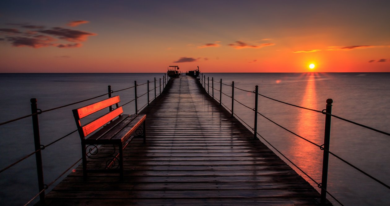 Pier Bench Sunset 5k