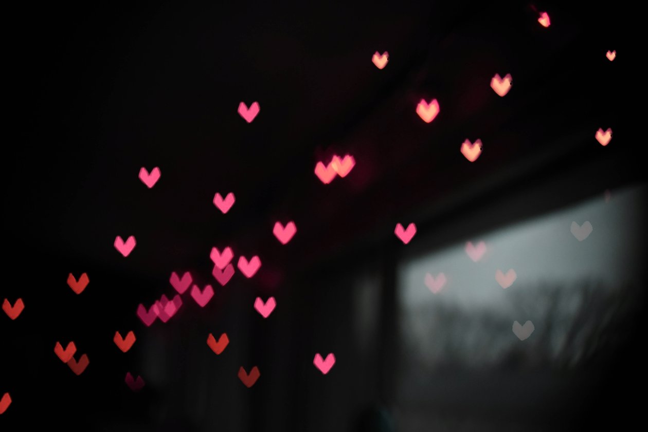 Pink Little Heart Bokeh Lights