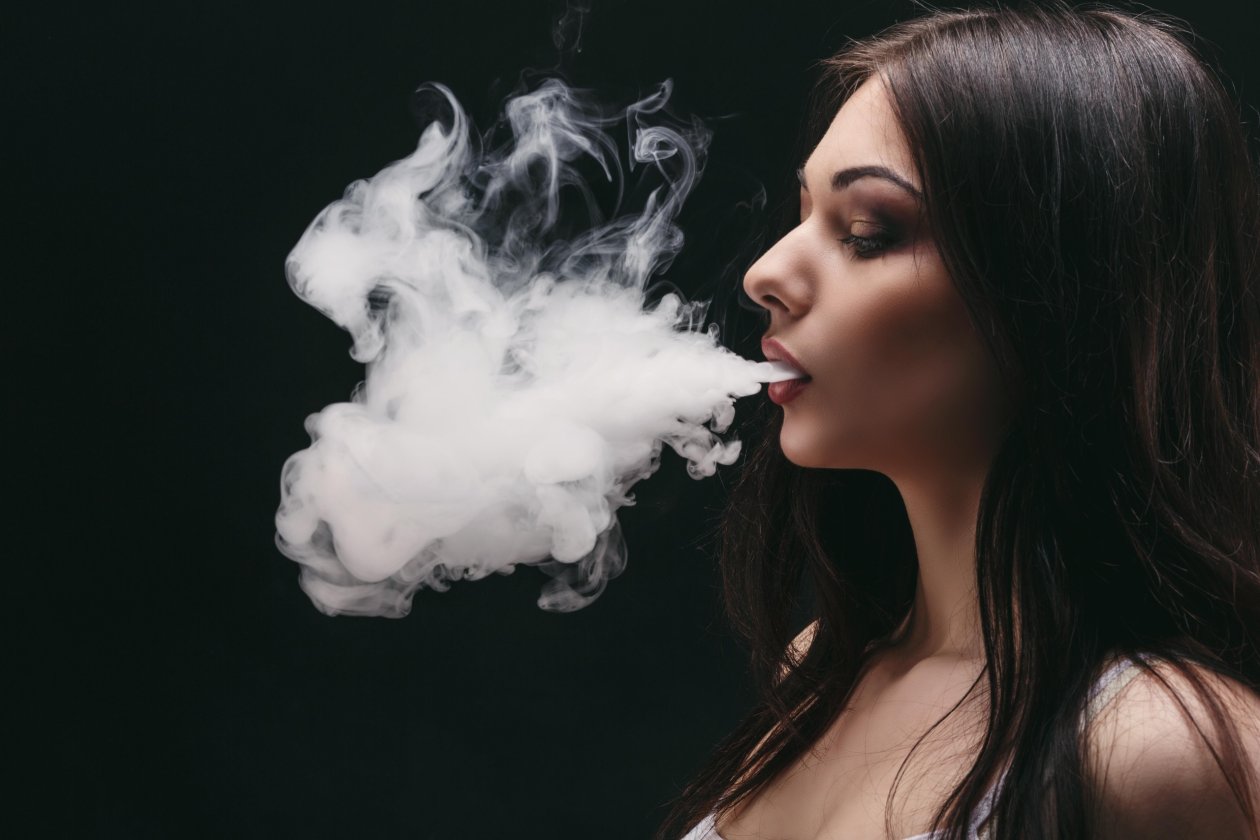 Smoke Girl Dark Hairs