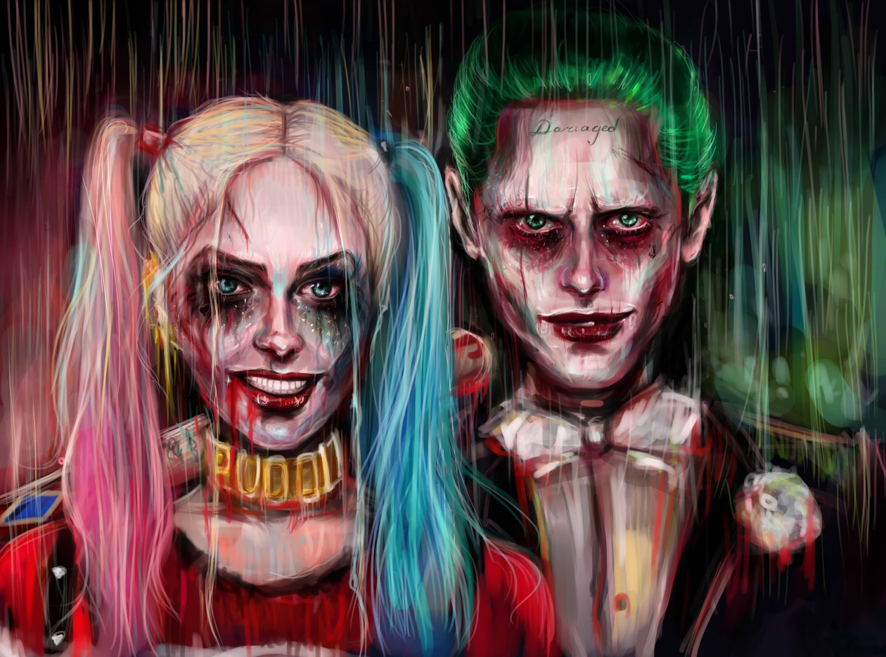 Harley Quinn Joker Painting Artwork 4k 5k