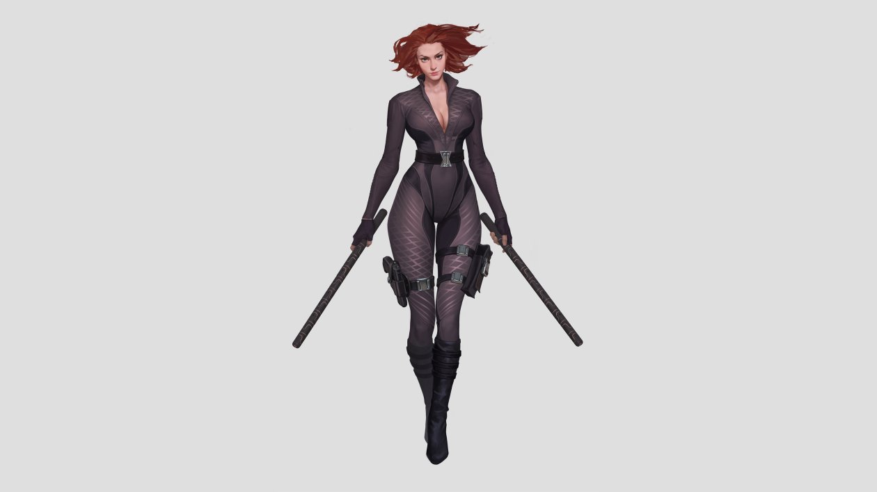 Black Widow Walking 4k