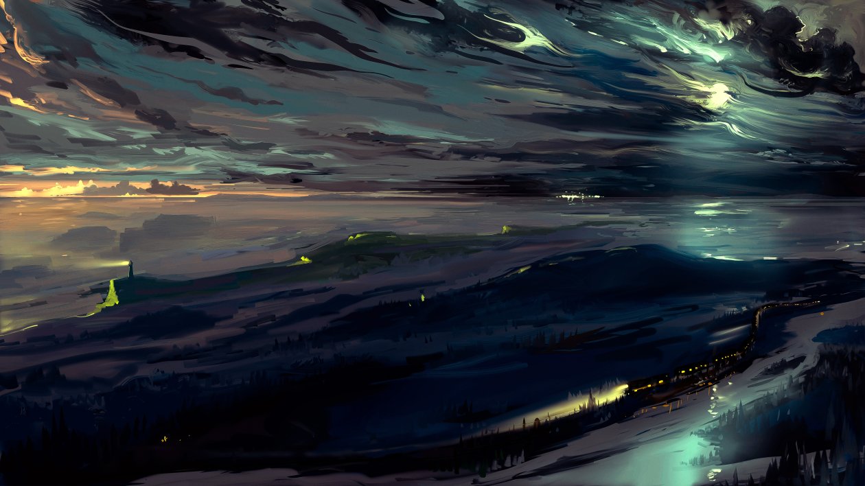 Last Train Of Town Landscape Scenery Digital Art 5k