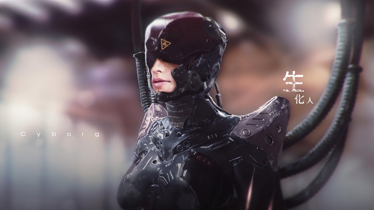 Cyborg Machine Girl 4k