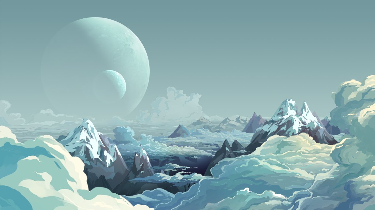 Artwork Illustration Mountains Sky Digital Art