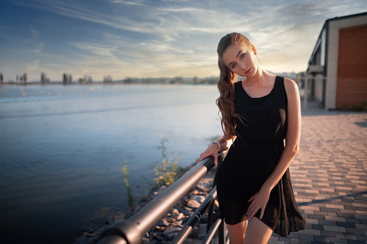 Girl Black Dress Beautiful 4k