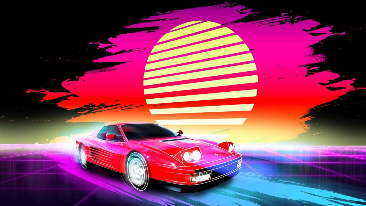 Car Retro Artwork 4k